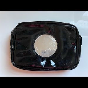 Sweet Tulip small vinyl cosmetic bag black